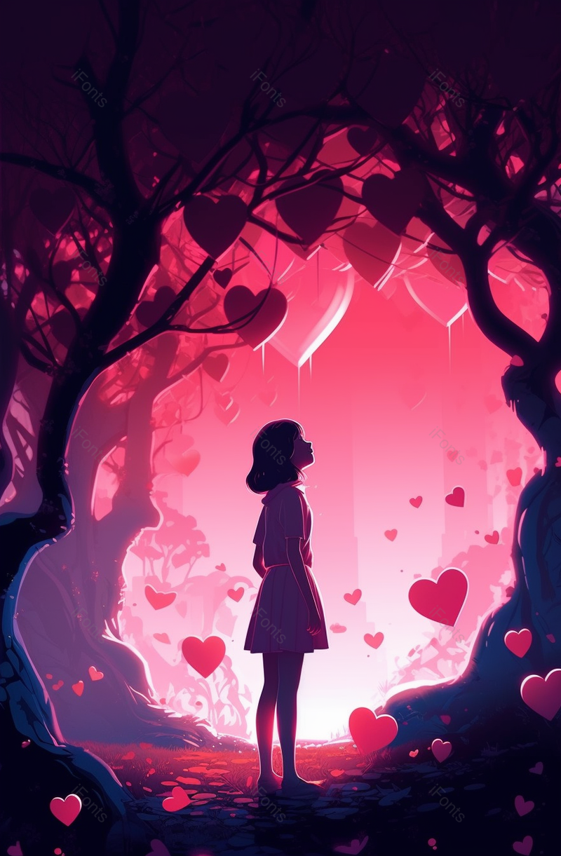 温馨唯美爱心氛围感背景图,插画/手绘图,插画/手绘图库,插画/手绘图下载,插画/手绘